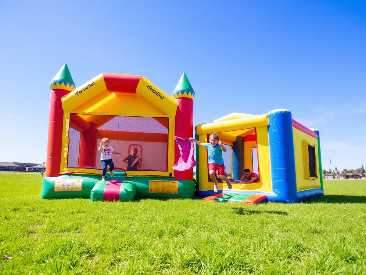 Bounce structure set up for a family celebration